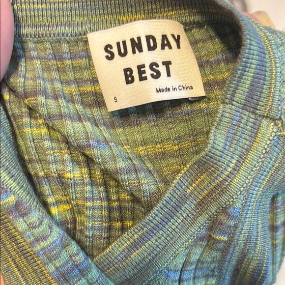 Aritzia| Sunday Best Green Sheath Midi Dress Halter Sleeveless - Picture 4 of 5